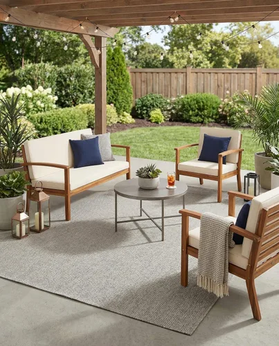 Vista 104 de Rugs.com Outdoor Solid Collection - Alfombra de pelo plano beige de 2 x 3 pulgadas, perfecta para entradas, cocinas, rincones de desayuno, piezas