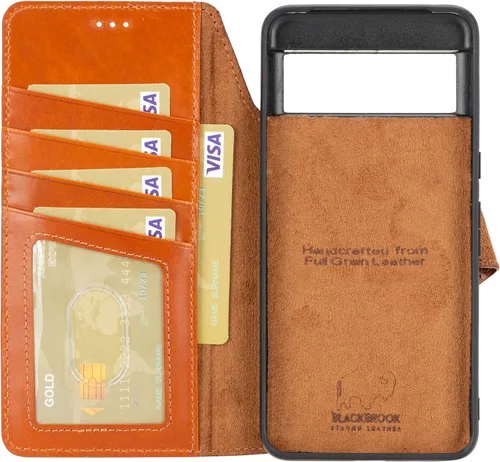 Vista 2 de BLACKBROOK Juego de funda y cartera magnética desmontable 2 en 1 para iPhone 13 Pro Max, cartera desmontable de cuero de grano completo Carter