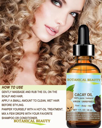 Vista 7 de Botanical Beauty CACAY ACEITE 100% puro natural virgen sin refinar Aceite portador prensado en frío WILD GROW 1 fl oz 1.0 fl oz para cara, piel