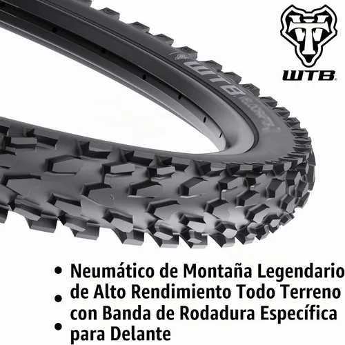 Vista 2 de WTB Velociraptor - Neumático para bicicleta de montaña (26 x 2.1 pulgadas), banda de rodadura agresiva para senderos técnicos y superficies rocosas
