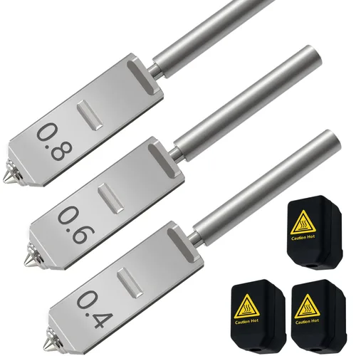 Vista 8 de 3 piezas para Centauri Carbon 2/CC2 Hotend de cerámica de 0.016 in boquilla de latón de acero endurecido, extrusora de impresora 3D, extremo