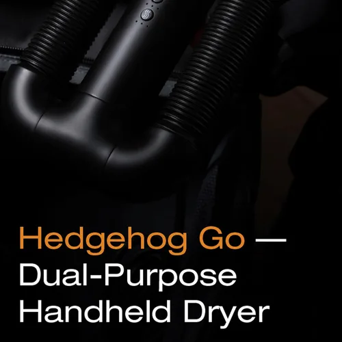 Vista 5 de Hedgehog GO Secador portátil de doble propósito Zapatos y cabello 105,000 RPM Bota de viaje, guante y secador de pelo compacto Calor ajustable