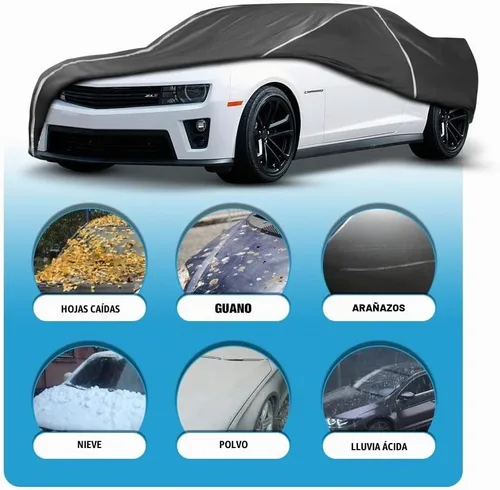 Vista 2 de Funda impermeable para automóvil compatible con Chevy Camaro 2010-2024 para todo tipo de clima, 6 capas, cubierta completa para automóvil con bolsa