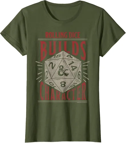 Vista 25 de Dungeons & Dragons Camiseta de manga corta con personajes Rolling Dice Builds, Negro