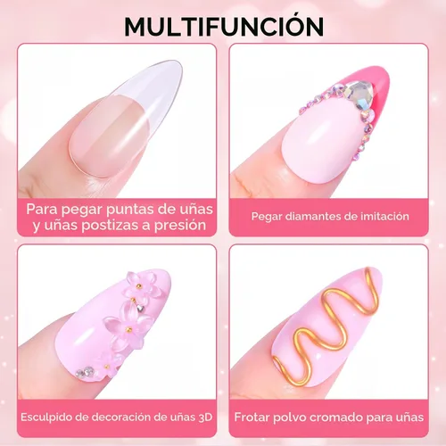 Vista 4 de Makartt Gel de pegamento sólido para uñas a presión y puntas transparentes
