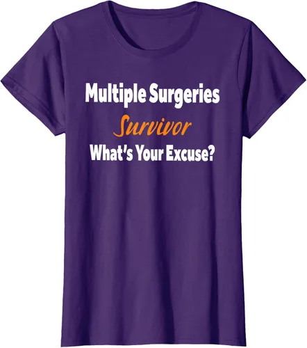 Vista 8 de Camiseta de regalo de cirugía múltiple para sobrevivientes de cirugía ¿Cuál es tu excusa?, Negro