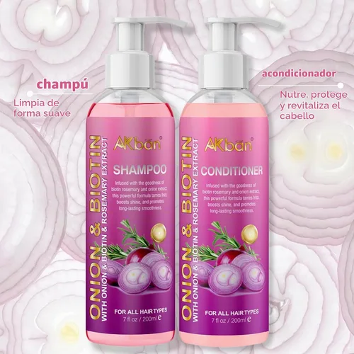 Vista 4 de Onion Hydrosol Shampoo & Conditioner Set para el crecimiento y el grosor