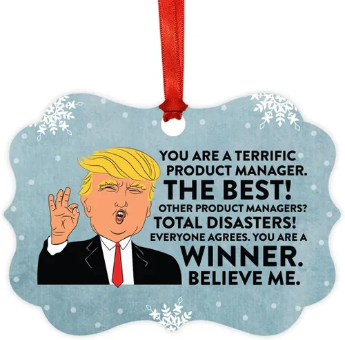 Vista 33 de Andaz Press Presidente Donald Trump Fancy Frame Recuerdo Adorno de Navidad Regalo de broma Ejecutivo de Cuenta, 1 paquete, Divertidas Ideas