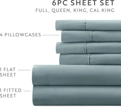 Vista 29 de ienjoy Home Linen Market - Juego de sábanas de 6 piezas, color rubor, tamaño King Blush