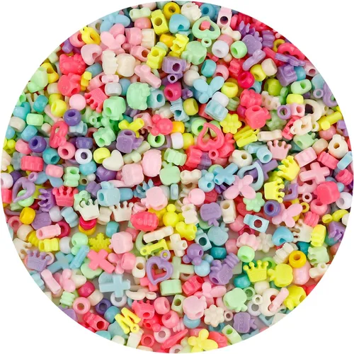 Vista 25 de Cuentas Pony 1100 Piezas, Cuentas para Hacer Joyas, Cuentas para Hacer Pulseras, Cuentas de Plástico para Manualidades para Trenzas para Niñas Negro