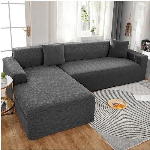 Vista 12 de Daesar Funda de sofá elástica, funda impermeable para sofá de color sólido con patrón de tejido de color sólido y verde (poliéster de 1 plaza)