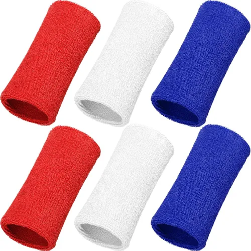 Vista 8 de WILLBOND Bandas de sudor de muñeca de 6 pulgadas para hombres y mujeres, elásticas, atléticas, largas, absorbentes, para baloncesto, tenis, correr