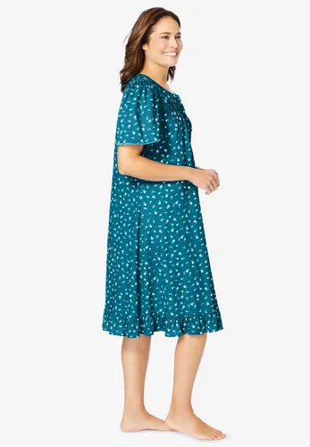 Vista 4 de Dreams & Co. Pijama corto de algodón con estampado floral para mujer, talla grande