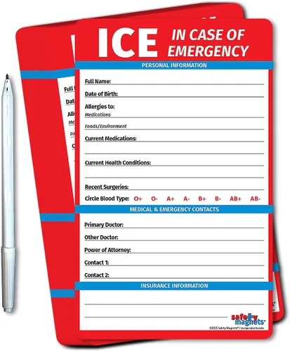 Vista 11 de Safety Magnets by ZOCO - Imán de contacto en caso de emergencia (ICE) para personas mayores - Tarjeta de información médica File of Life