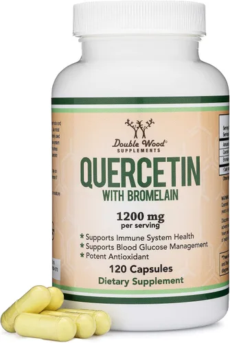 Vista 2 de Double Wood Supplements Paquete de quercetina y zinc: apoya la salud del sistema inmunológico (120 unidades de quercetina y 300 unidades de zinc)