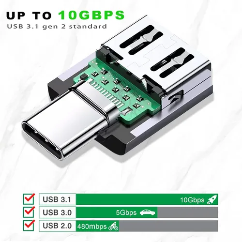 Vista 5 de Mindorlen Adaptador USB C a USB 3.1 para MacBook Pro, cable adaptador USB hembra a USBC macho, adaptador USB 3.0 a USB-C para computadora portátil
