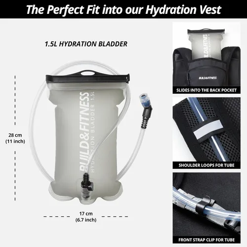 Vista 8 de Running Hydration Vest for Women and Men. Reflective, 8 Pocket, Quick Dry, Water-Resistant, Breathable, Adjustable Backpack for Runs, Hiking
