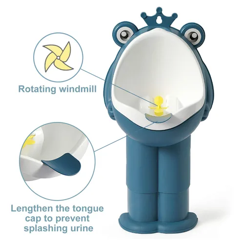Vista 8 de Orinario de entrenamiento para orinario para niños pequeños, entrenador de orina para baño, divertido entrenamiento para bebés (azul DEEP)
