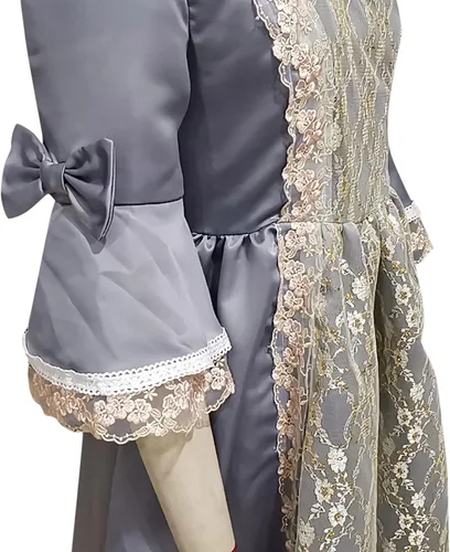 Vista 6 de Vestido medieval para mujer, vestido de baile victoriano, disfraz renacentista de los años 1800, vestido de reina, vestido de princesa, vestidos