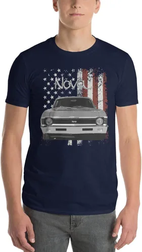 Vista 2 de 1972 Chevy Nova Classic Car - Camiseta unisex de manga corta