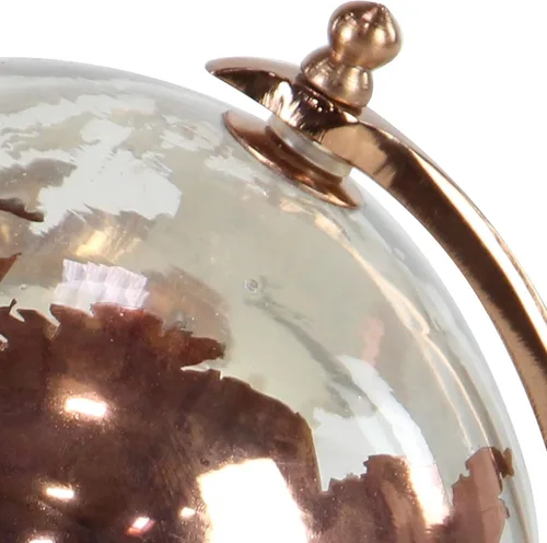 Vista 5 de Deco 79 Globo de aluminio con base escalonada, 9 "x 8" x 13 ", cobre