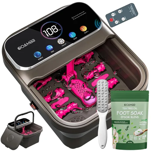 Vista 11 de OOAMBB Baño de spa de pies plegable con control remoto, calor, burbuja Mattegray