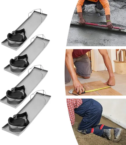 Vista 2 de Rodilleras de hormigón, 28 x 8 pulgadas, de acero inoxidable, curvadas con rodilleras, rodilleras, tablas de kneedboards de concreto, deslizadores