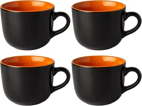 Vista 9 de GBHOME Tazas de sopa jumbo con asas, juego de 4 tazas de café grandes de 24 onzas, cuencos de sopa de cerámica para café, cereales, aperitivos
