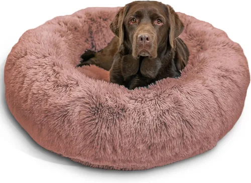 Vista 24 de Best Friends by Sheri - The Original Calming Donut - Cama calmante en forma de dona para perros y gatos - Pelo largo, azul bebé, M, 30 x 30 pulgadas