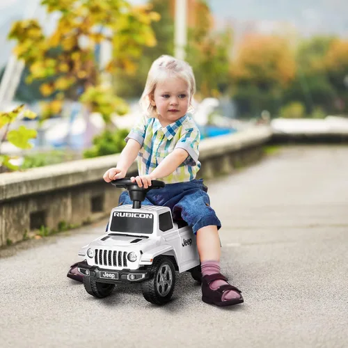 Vista 2 de Aosom Coche de empuje para niños, con sonidos del motor y almacenamiento debajo del asiento, auto deslizante con bocina, juguete para sentarse