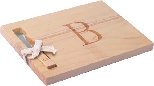 Vista 16 de Miicol Tabla de madera para charcutería, tabla de queso con monograma de 10 pulgadas, tabla de cortar inicial personalizada con esparcidor, regalo