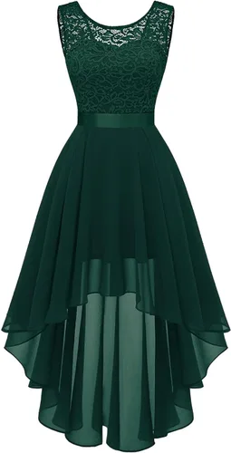 Vista 31 de BeryLove Vestido de cóctel de encaje formal para mujer, fiesta de invitada Negro