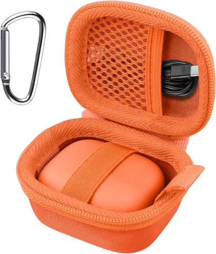 Vista 12 de co2CREA Estuche rígido para Beats Powerbeats Pro 2 con clip de mosquetón Caja Naranja Eléctrica