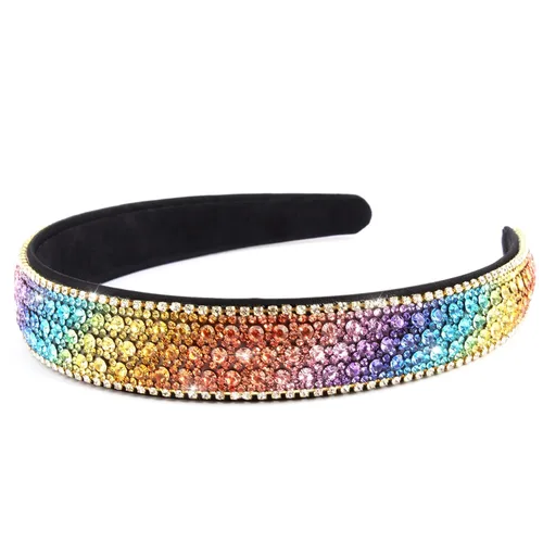 Vista 15 de Wecoe Diadema con diamantes de imitación para mujeres y niñas, azul, diadema de moda, antideslizante, brillante, cristal, diamante, banda fina