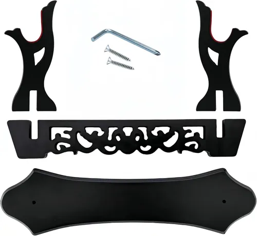 Vista 8 de Soporte de espada con patrón hueco, soporte de exhibición de varitas Katana, soporte de soporte de espada samurai (1 nivel)