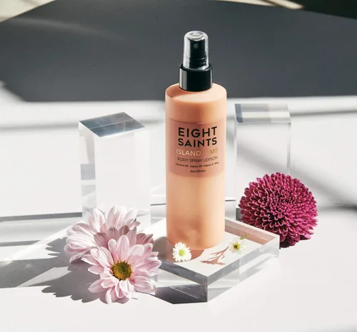 Vista 3 de Eight Saints Island Time Loción en Aerosol para el Cuerpo, Loción Corporal Natural y Orgánica para Piel Seca, Protege, Nutre e Hidrata, Aroma a