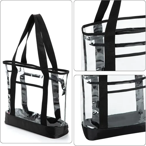 Vista 5 de BORMELUN Clear Totes Bag - Bolso grande de hombro transparente para mujer color negro