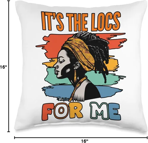 Vista 4 de Locs Afro Dreadlocks Love Natural Beauty Hair It's the Locs for Me Afro Hair - Almohada negra americana africana, 16 x 16 pulgadas, multicolor