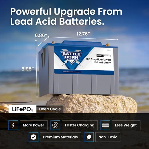 Vista 3 de 100Ah 12V Batería de litio-ion (LiFePO4) con calefacción para RV, marina, solar y fuera de la red - Tecnología de calefacción integrada - BMS