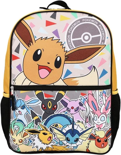 Vista 2 de Pokemon Eevee Kids - Mochila con capucha de 16 pulgadas Amarillo