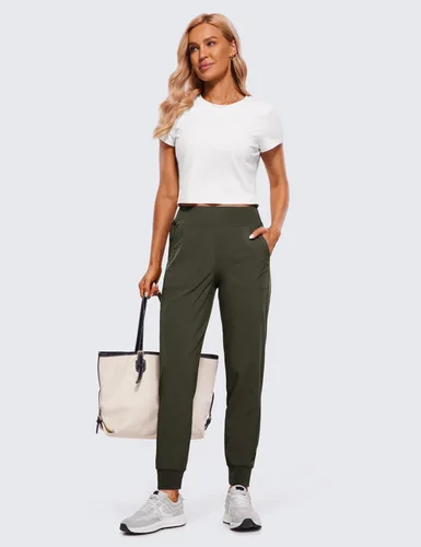 Vista 3 de CRZ YOGA Pantalones deportivos para mujer con bolsillos, ligeros, para entrenamiento, viajes, uso casual, golf, senderismo, secado rápido