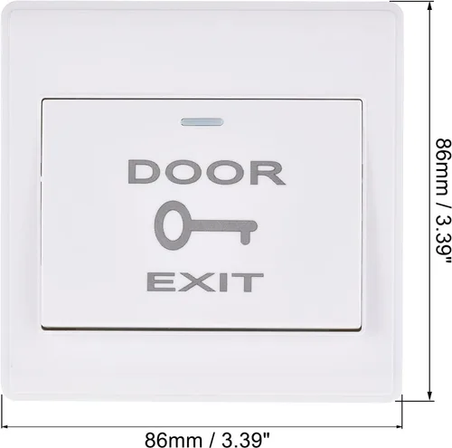Vista 2 de uxcell Interruptor de liberación de botón de salida para puerta Sistema de control de acceso Panel de PC 3.386 inx3.386 in 12V 3A Blanco 4 unids