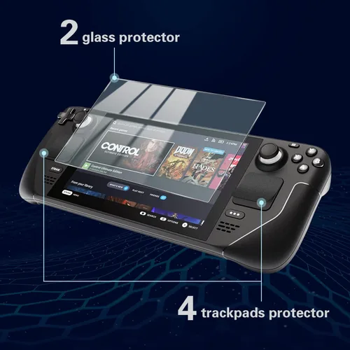 Vista 2 de Volprot 9H - Protector de pantalla de vidrio para cubierta de vapor, película templada transparente HD transparente sin burbujas, antiarañazos