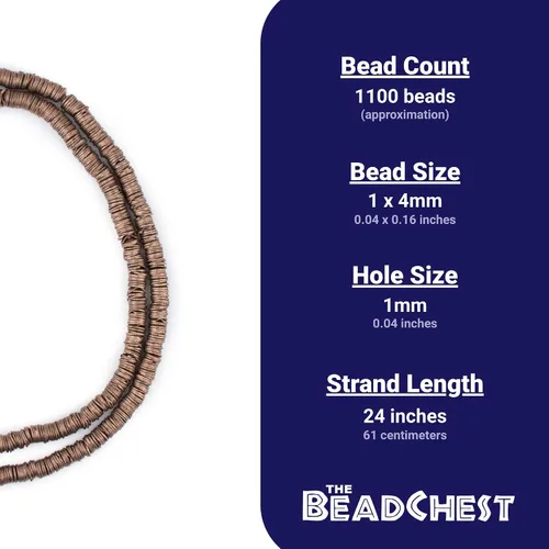 Vista 4 de TheBeadChest - Cuentas de cobre envejecido entrelazadas (0.157 in)