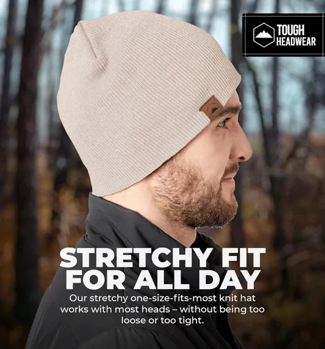 Vista 26 de Tough Headwear Daily Knit Beanie – Gorros para hombre – Sombreros de invierno para hombres y mujeres – Sombreros de punto cálidos para clima frío
