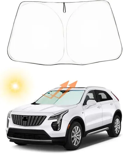 Vista 9 de Parasol para parabrisas automático personalizado para Cadillac XT4 2023 2022 2021 2020 2019 plegable para ventana delantera de automóvil, accesorios