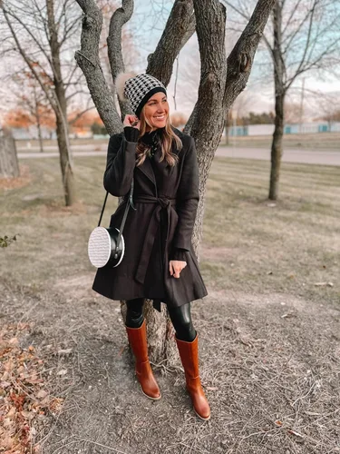 Vista 5 de Kate Kasin Abrigo de vestir para mujer, con cinturón, solapa con muesca y cinturón, gabardina para otoño e invierno