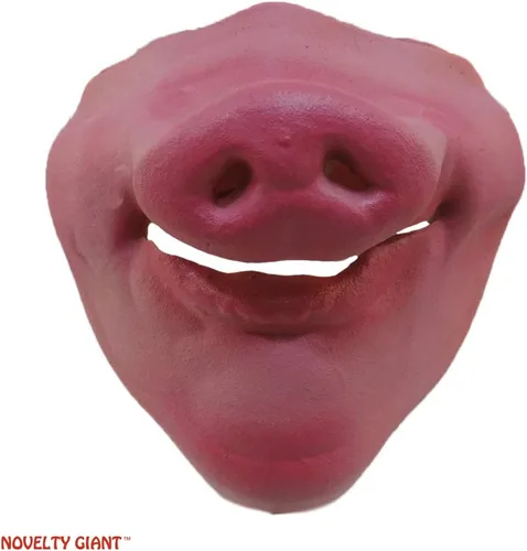 Vista 3 de Máscara de látex de medio cerdo accesorio para disfraz de cosplay