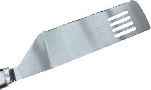 Vista 4 de Juego de espátula para servidor de tartas, cortador de pastel de acero inoxidable para cortar y servir, espátula dentada y torno de corte de pizza