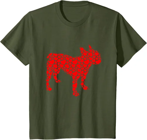 Vista 10 de Camiseta de San Valentín con forma de corazón Bulldog francés, Negro